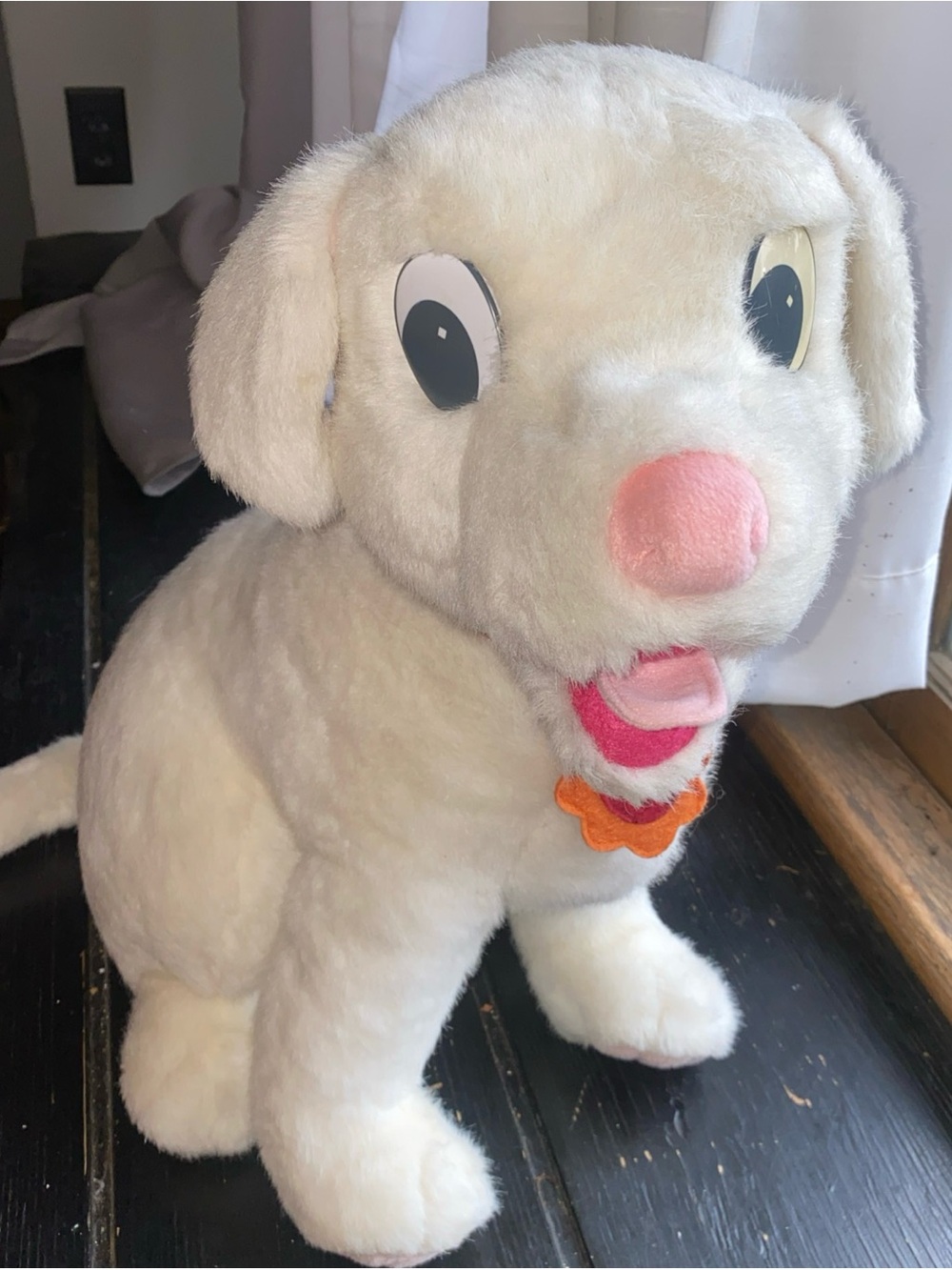 Disney White Plush Puppy with Pink Accents 101 Dalmatians oddball - Picture 3 of 12